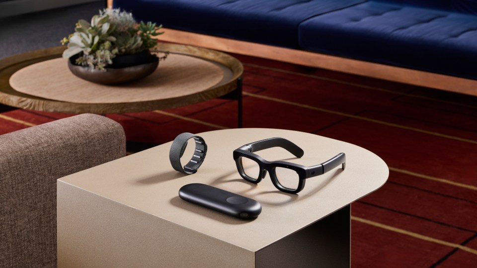 The glasses come with a small wristband designed to detect tiny wrist movements for controlling what you see