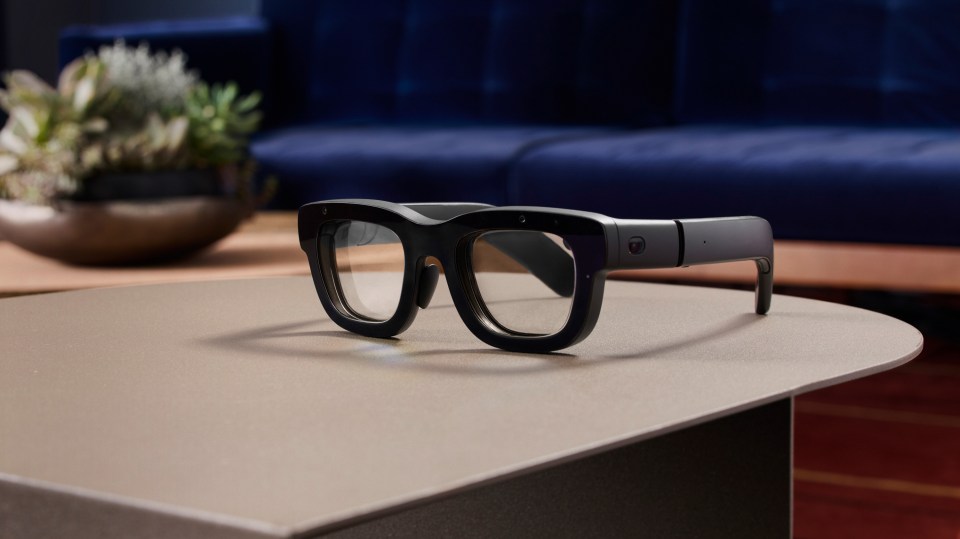 The Orion glasses are lightweight at just 98 grams – and look like a regular (albeit thick) pair of specs