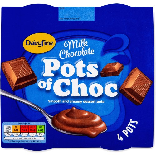 Aldi's Dairyfine Pots Of Choc are only £1.35