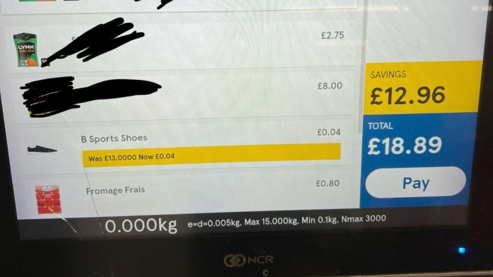 The shoes scanned for just 4p in store