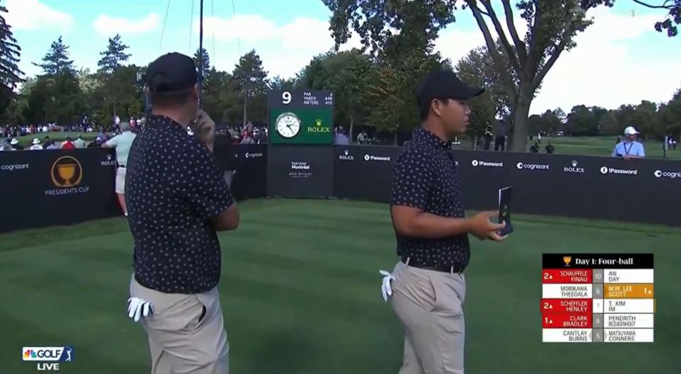 The International star walked to the next tee before Scottie Scheffler's putt