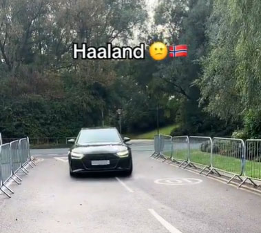 Erling Haaland was behind the wheel of an Audi