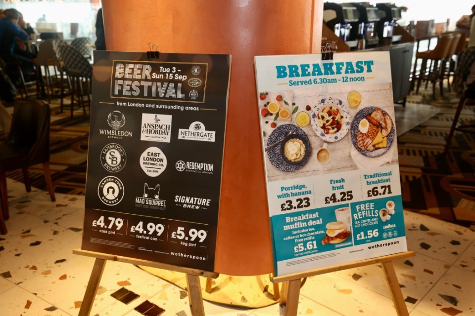 The breakfast menu is up and running at the location