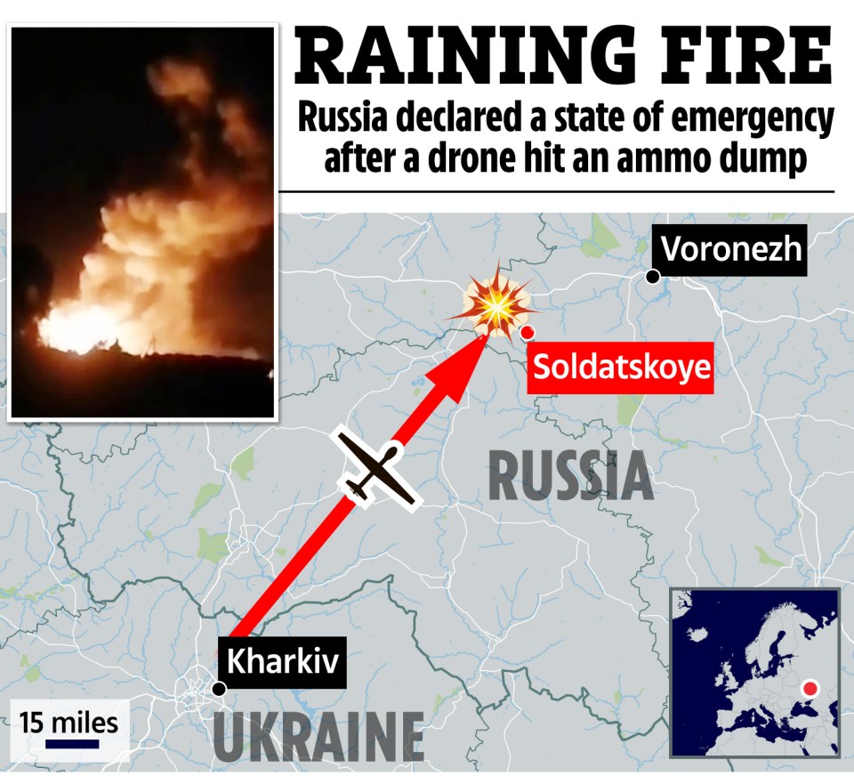 a map showing the location of the raining fire in russia