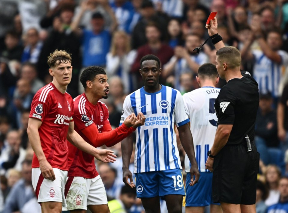 Morgan Gibbs-White was later sent off after a nasty challenge on Pedro