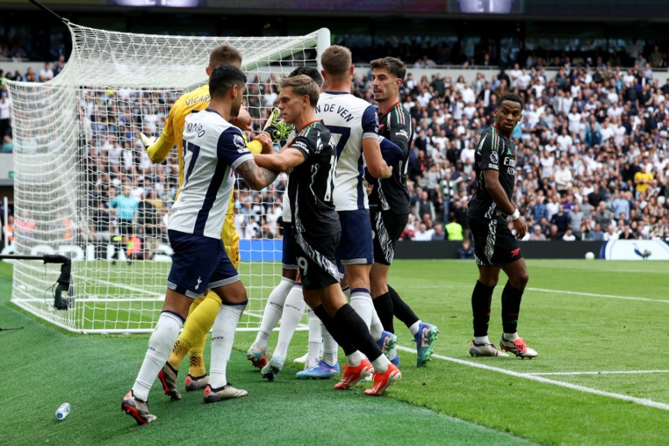 A scuffle then broke out between Spurs and their North London visitors