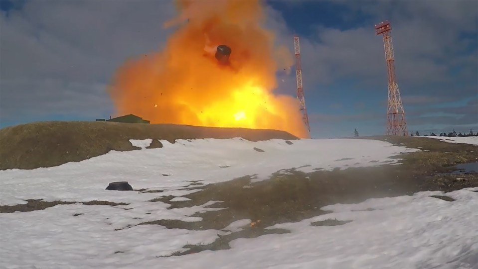 Test launch of giant new Russian nuclear-capable missile Sarmat - aka Satan-2.