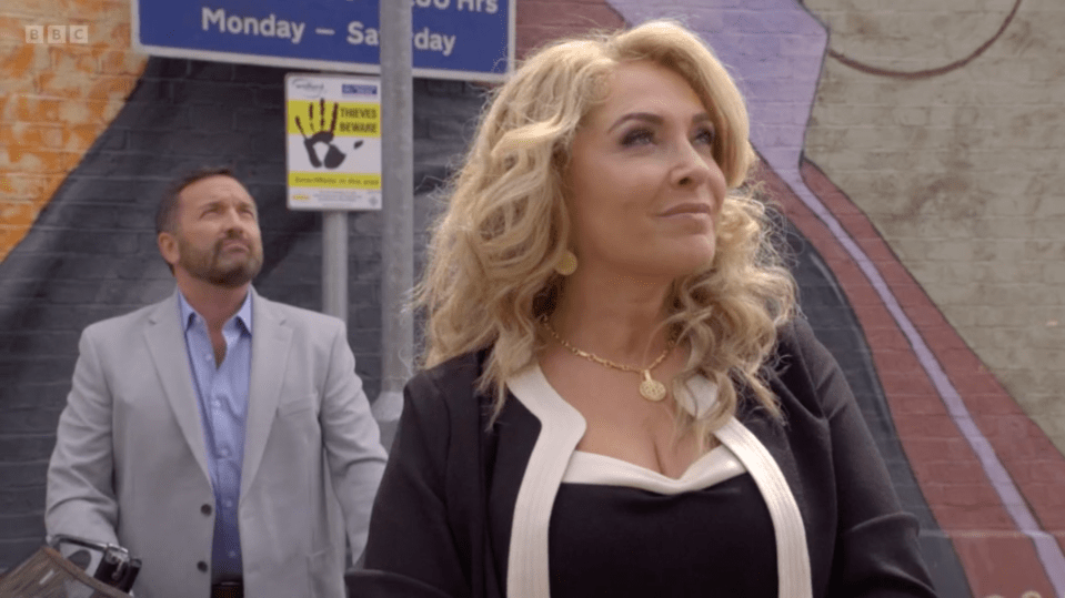 Jake Moon made a shock return to EastEnders tonight with Chrissie Watts