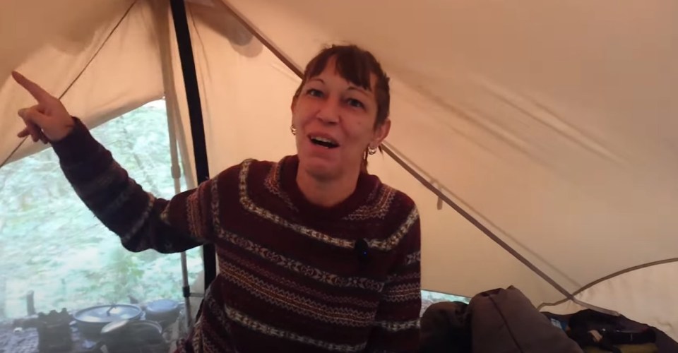 Tara laughed about the amount of holes their tent has accumulated over time