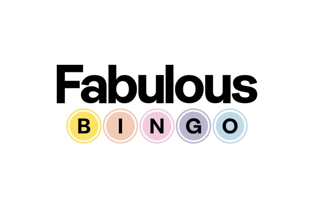 a logo for fabulous bingo is shown on a white background