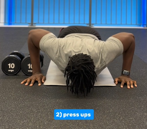 Do press ups for 45 seconds