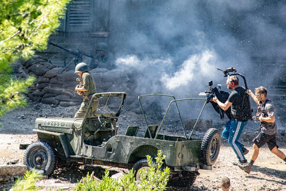 Actress Kate Winslet on set during filming for Lee at the abandoned hotel complex in Croatia