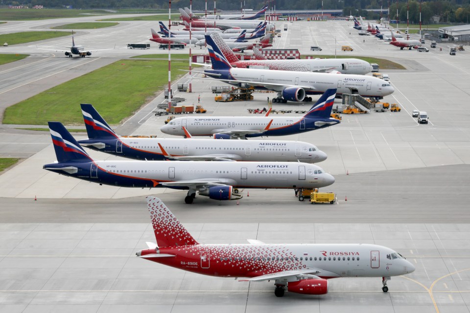 Russian planes on the tarmac at Sheremetyevo International Airport in Moscow (file image)