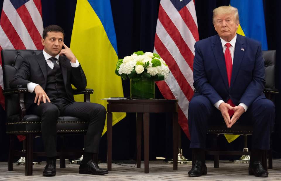 President Donald Trump meeting with Ukrainian President Volodymyr Zelensky in 2019