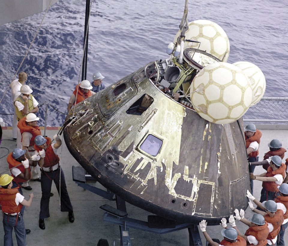 The Apollo 13 Command Module, Odyssey, did not land on the moon, but instead splashed down in the Pacific Ocean