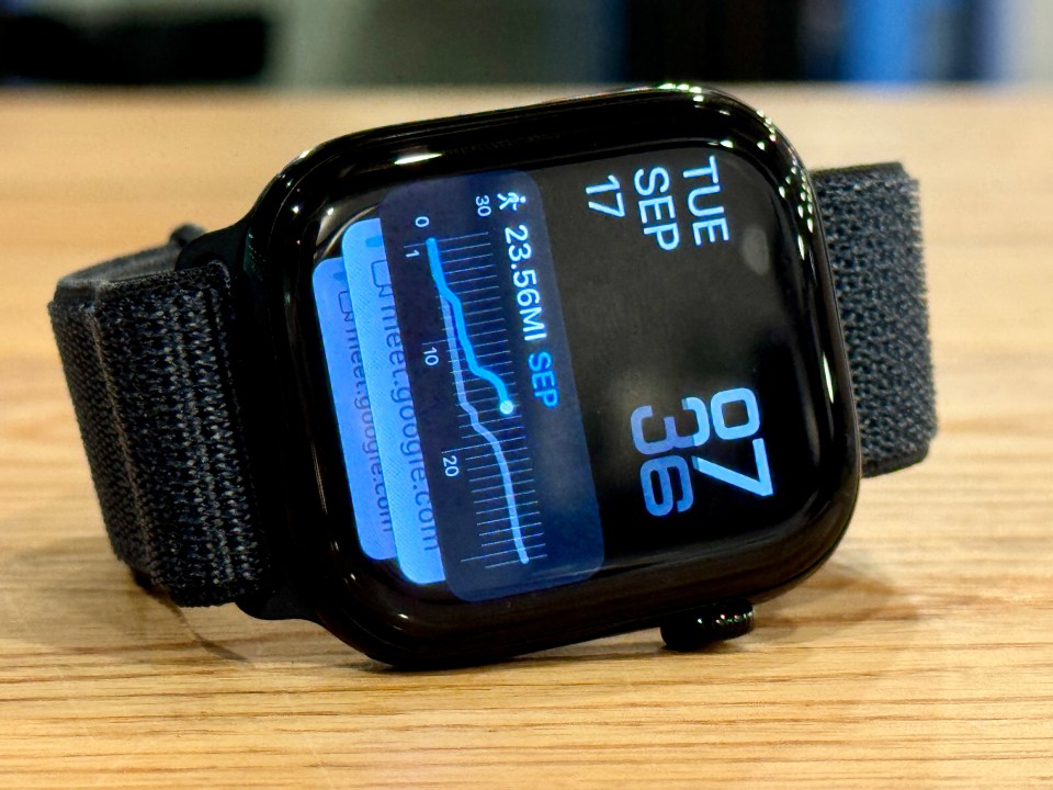 a smart watch displays the date and time of tuesday september 17th