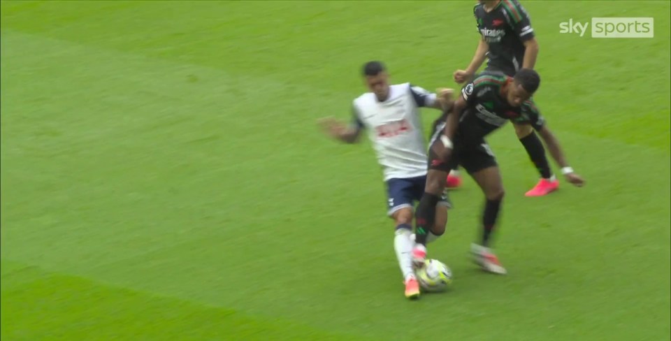 Jurrien Timber could've have seen red for his tackle on Pedro Porro