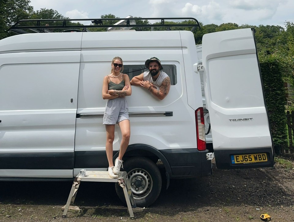 Money-saving couple Kai Kinsey and Heidi Elliott have spent the past year turning a van into a livable vehicle