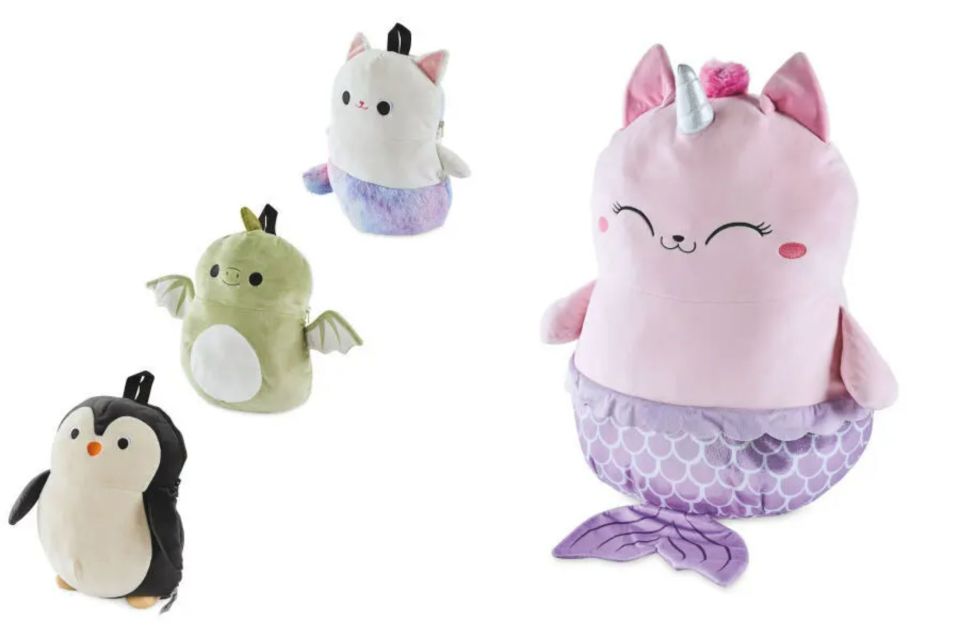 Squishmallow dupes are available in all sizes and even backpacks