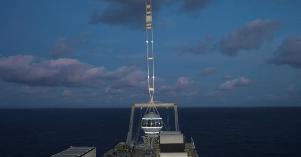 New footage showed the balloon take off from a boat