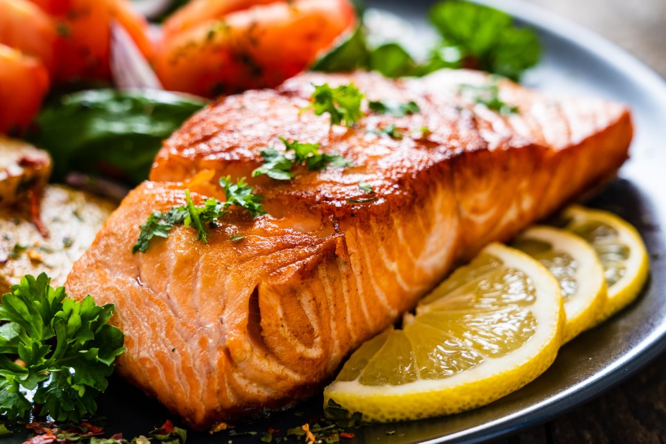 Salmon is high in protein and fairly low in calories