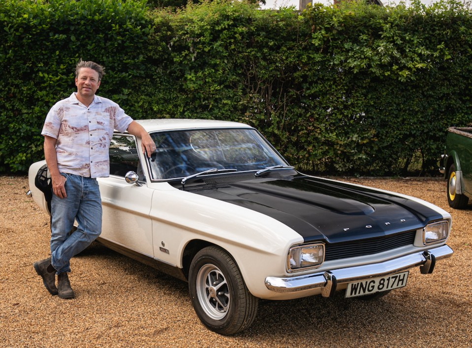 Jamie Oliver is set to sell three classic cars from his personal collection - including a rare Ford Capri model