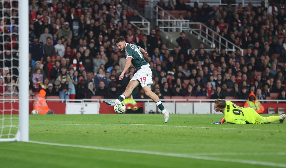 a soccer player wearing number 19 kicks the ball