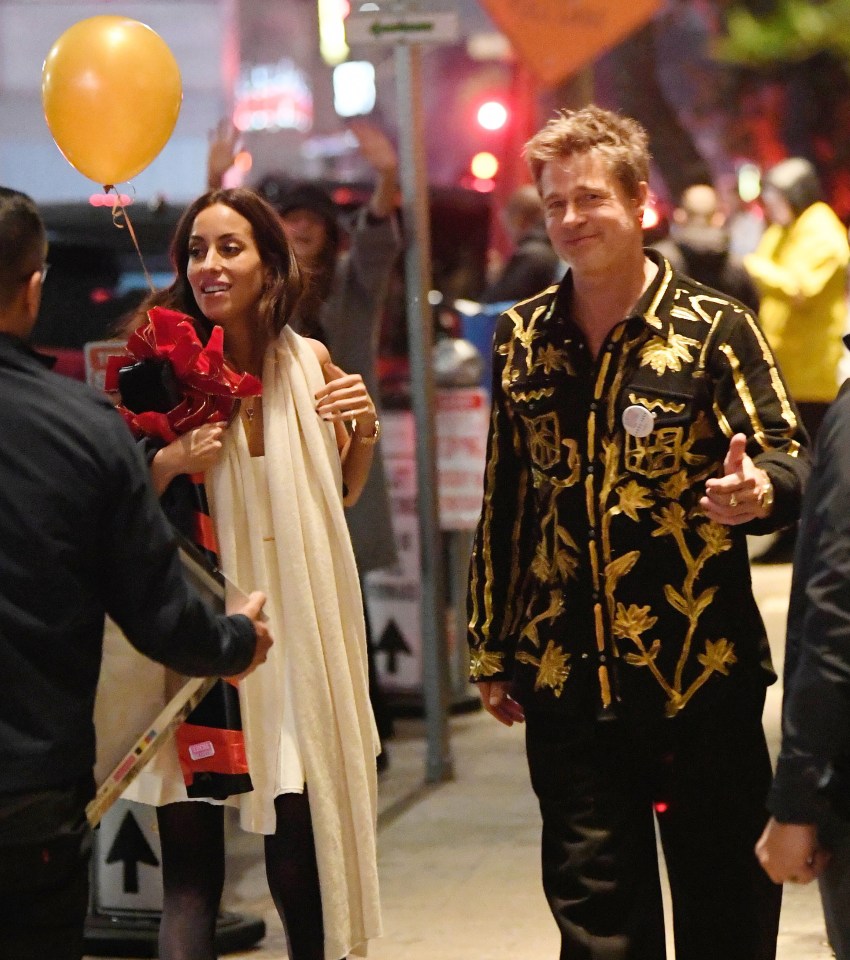 Ines with Brad in Los Angeles to celebrate his 60th birthday last year