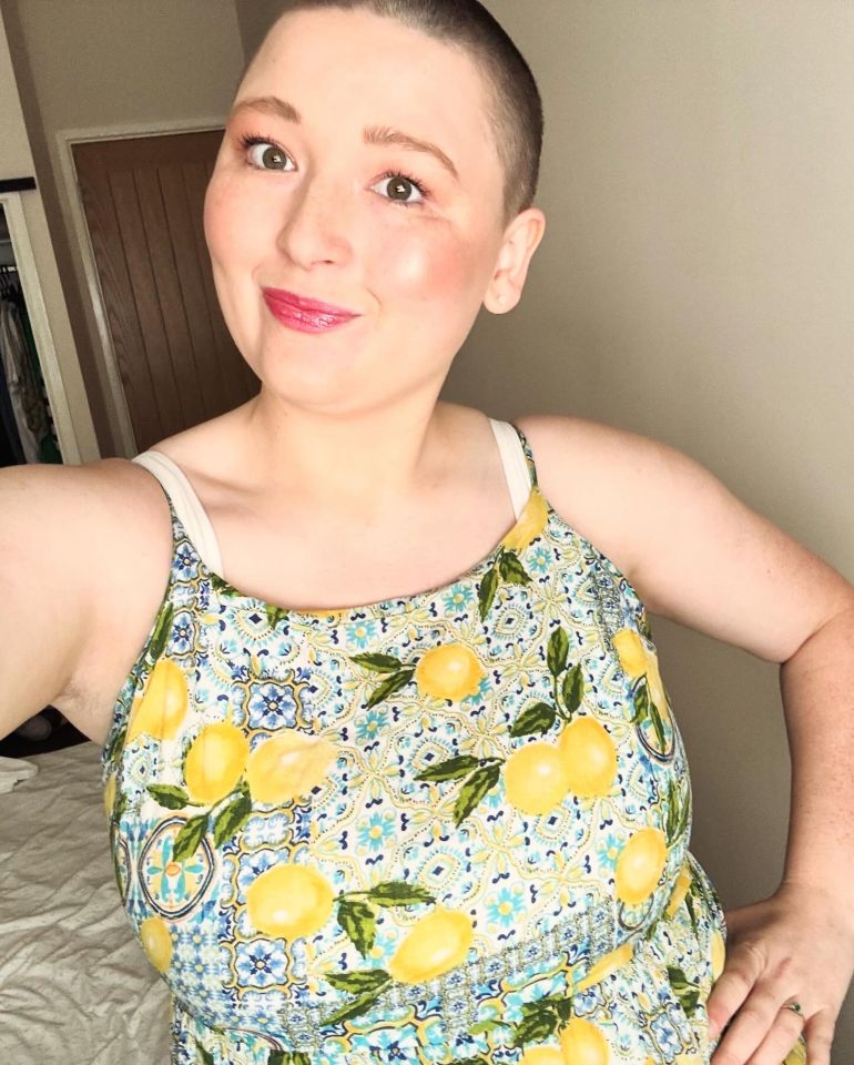 She did a sponsored head shave for The Robin Cancer Trust and is now undergoing chemo