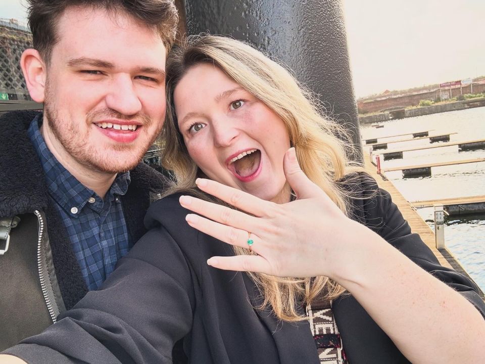 Bride-to-be Alex Macgillivray, 26, with fiance James Ingleby-Jones, 27, took up pilates and yoga to address back pain