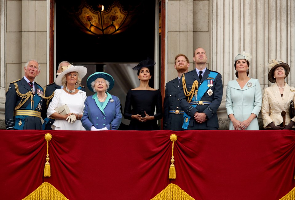 Harry and Meghan with other royals in 2018