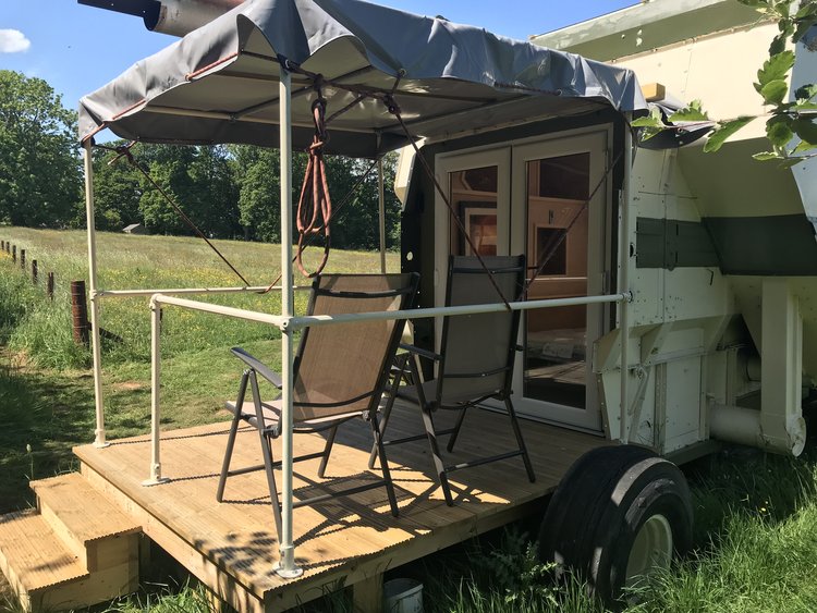 Families can pay extra to rent the converted combine harvester