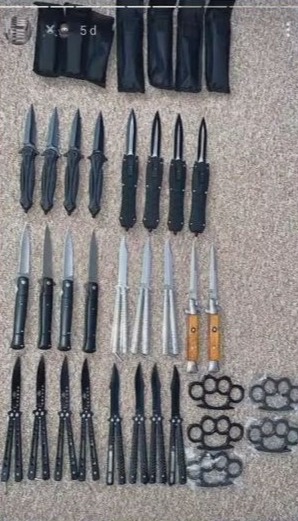 Petrescu shared a series of posts where he advertised knives, which were flogged to violent criminals