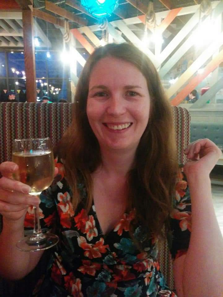 Travel writer Catherine Lofthouse enjoying a drink at the Haven Golden Sands in Mablethorpe