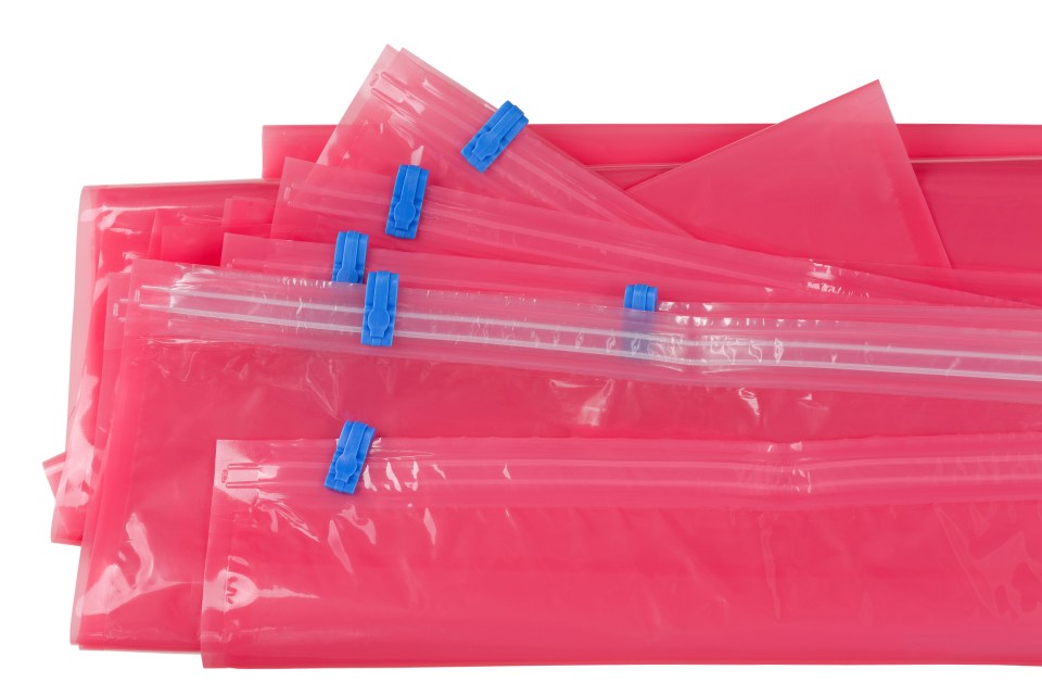 Experts suggested packing clothes in self-seal bags to help with organisation