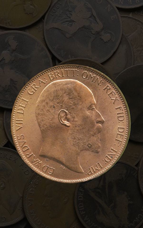 The front of the coin features Edward VII