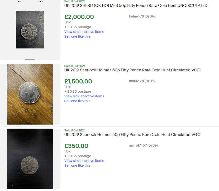 The unique coin is on offer on eBay for a whopping £2,000