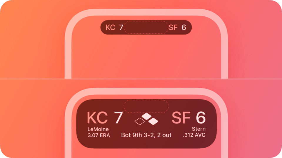 a graphic showing the score of a game between kc 7 and sf 6