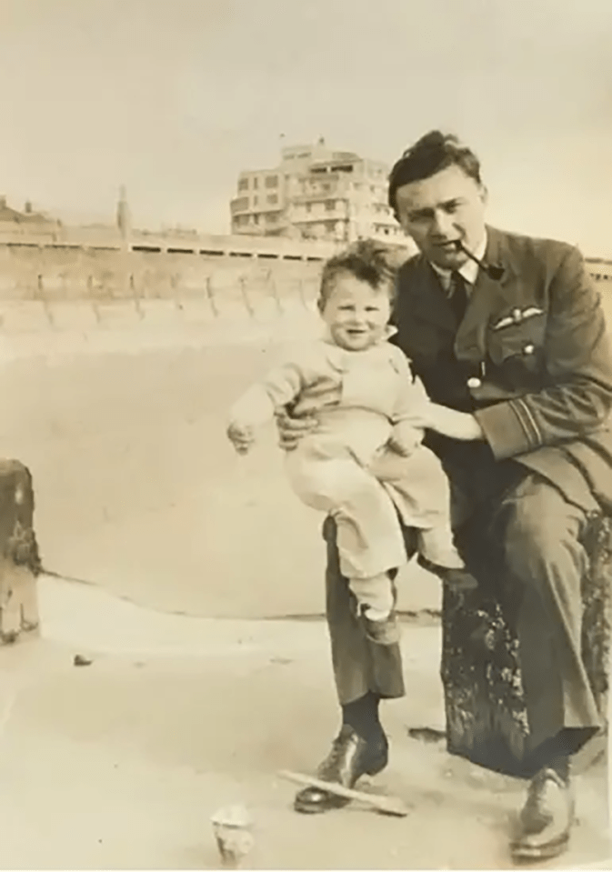 Frank at Bridlington in Yorkshire with his son, Michael