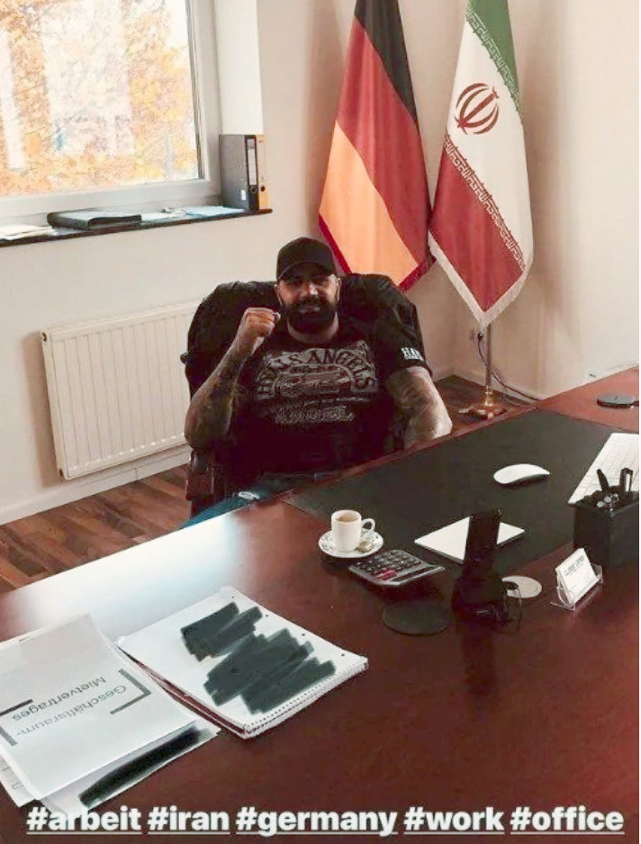 A Hells Angels' biker boss Ramin Yektaparast is wanted in Germany on terror charges; he has been living in Iran since 2021