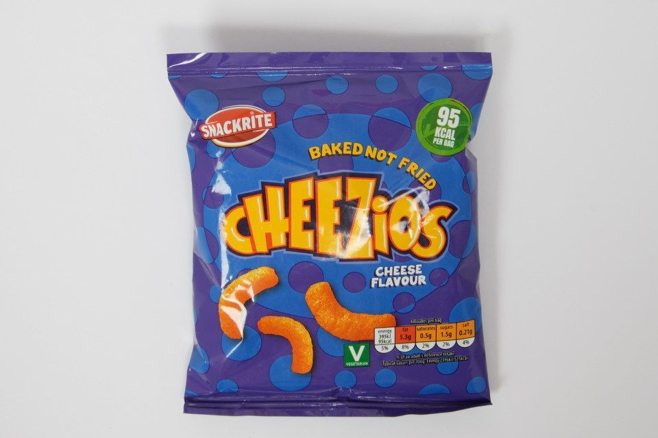 a bag of baked not fried cheerios cheese flavour