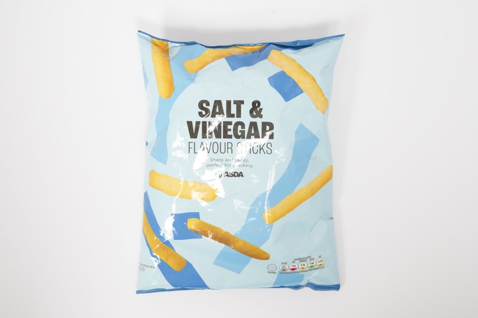 a bag of salt vinegar flavour sticks from asda