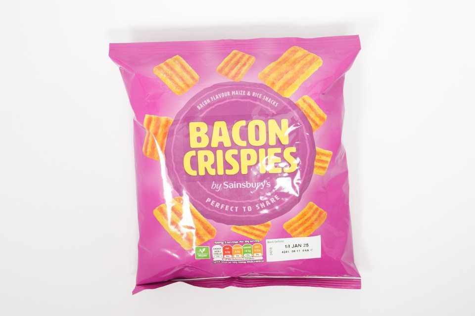 a bag of bacon crispies by sainsbury 's