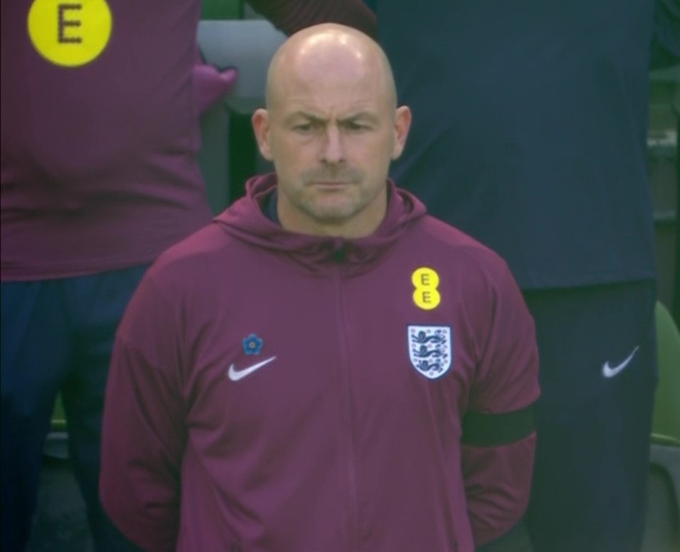 Lee Carsley remained silent during England's national anthem on his first game