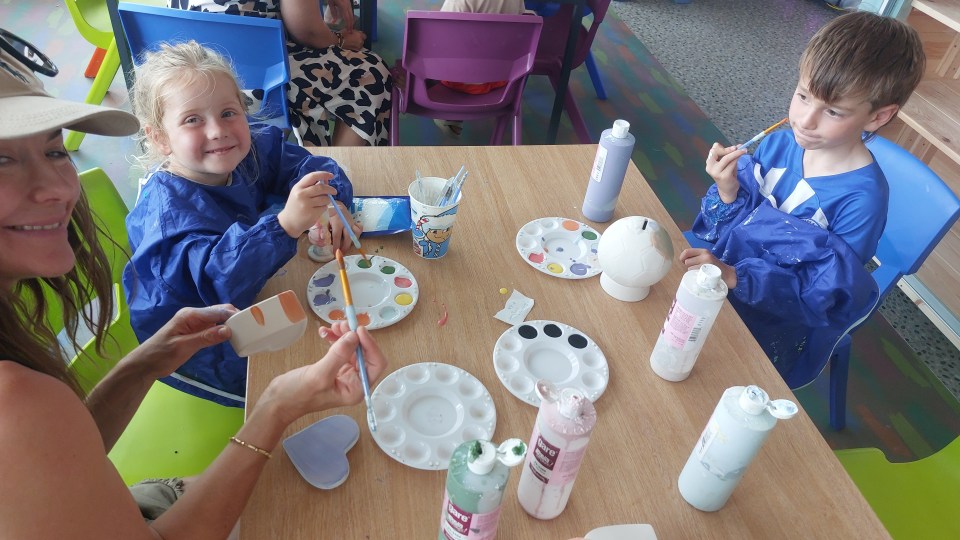 The kids got involved with the pottery classes and also took part in mini-Olympics games