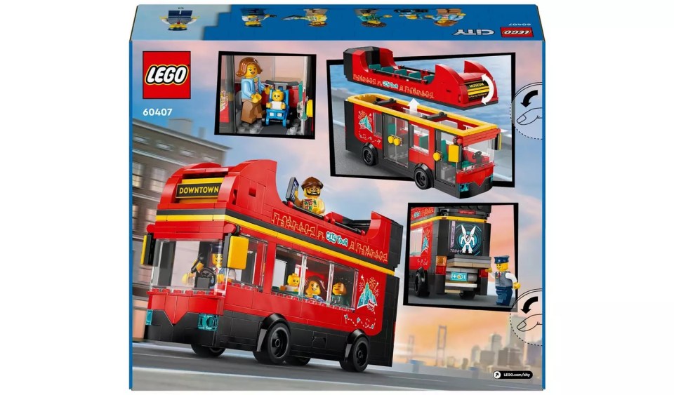 the back of a lego city double decker bus