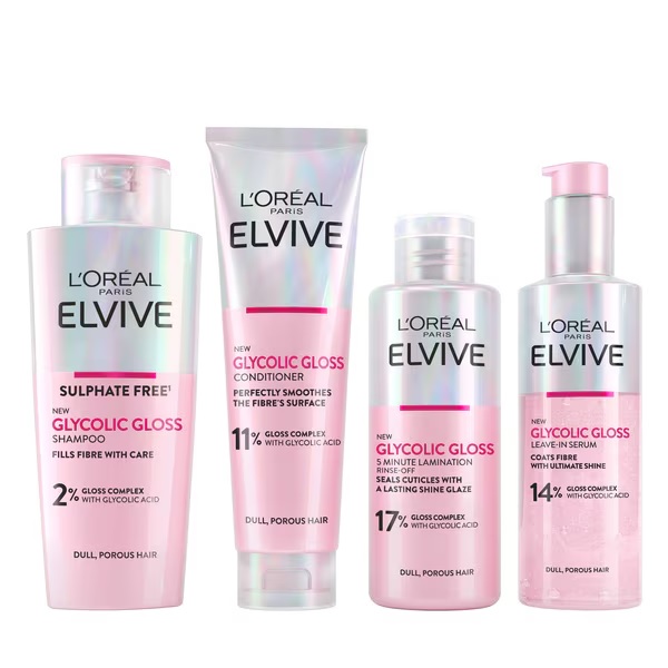 four bottles of l' oreal elvive hair products