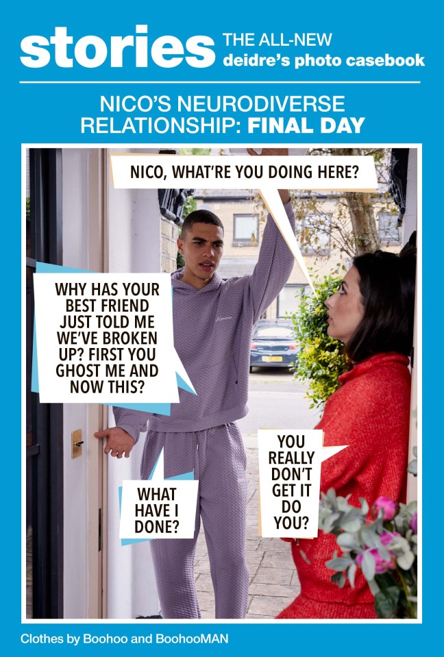 the cover of stories deidre 's photo casebook shows a man talking to a woman