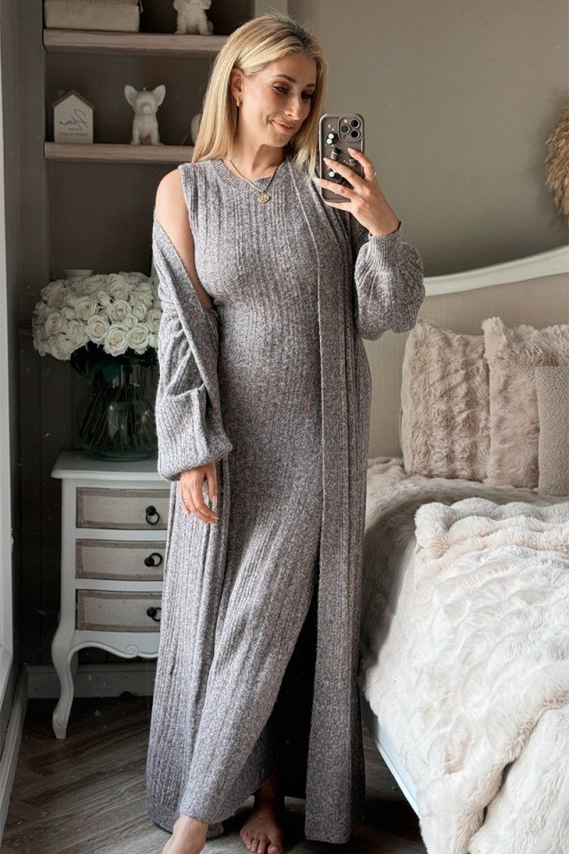 We love this knitted maxi dress and cardigan co-ord