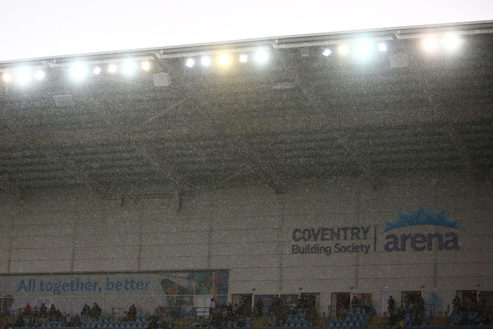 The match between Coventry and Swansea was suspended for about seven minutes